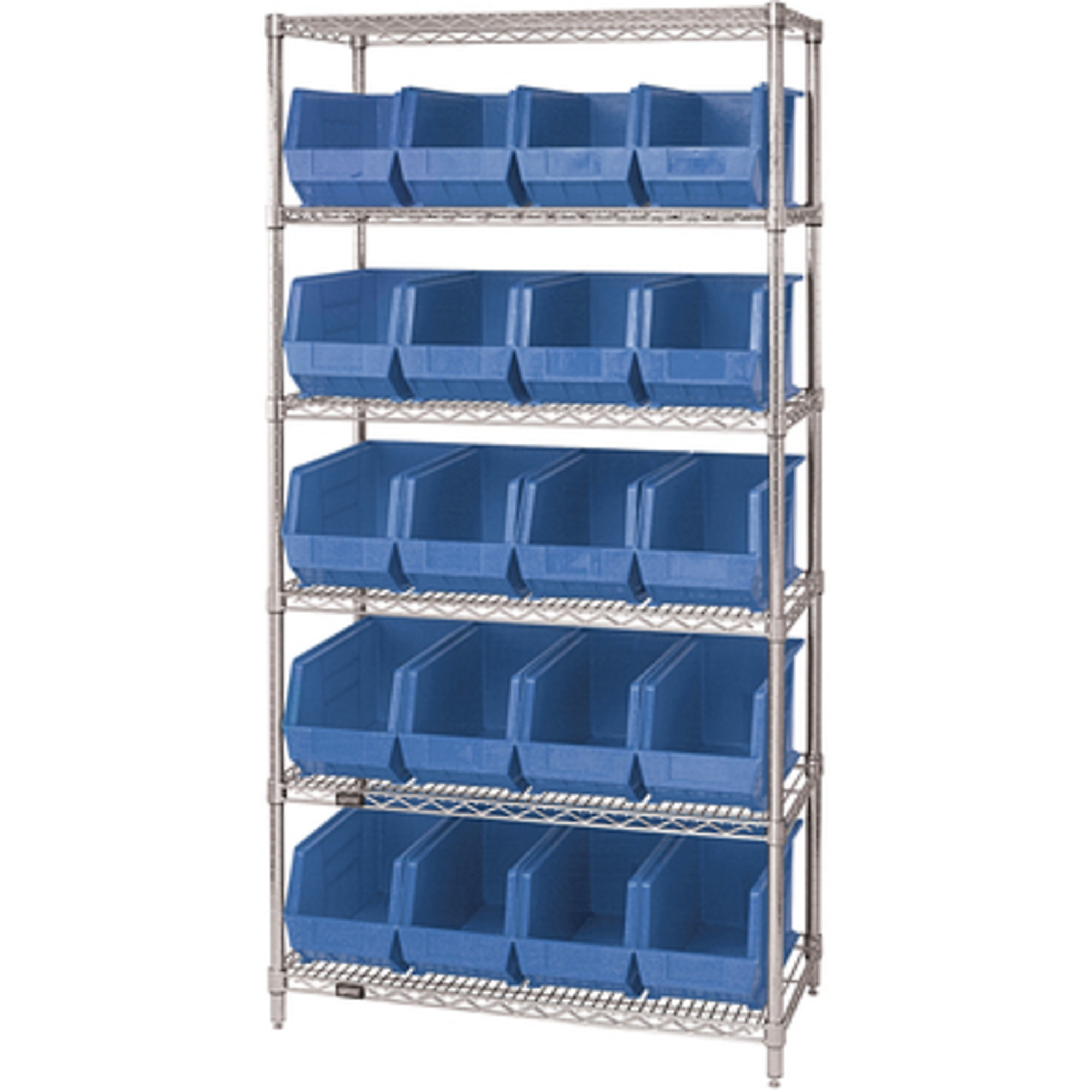 36 x 18 x 74in. - 6 SWSU with (20) Blue Bins 1/CS, Height 74 in, Width 18 in, Bins Included (qty.) 1 Model# WSBQ265B